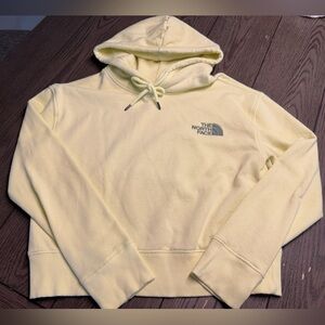 North face crop hoody like new yellow xs